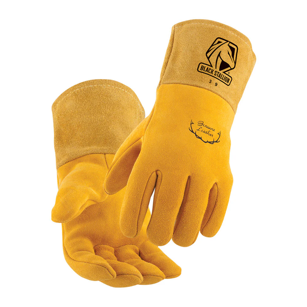 Black Stallion 39XL Mighty Mig Premium Deerskin Welding Gloves, X-Large - Moutools