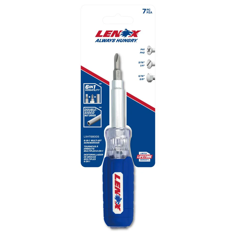 Lenox LXHT68005 6-in-1 Multi-Bit Screwdriver - Moutools