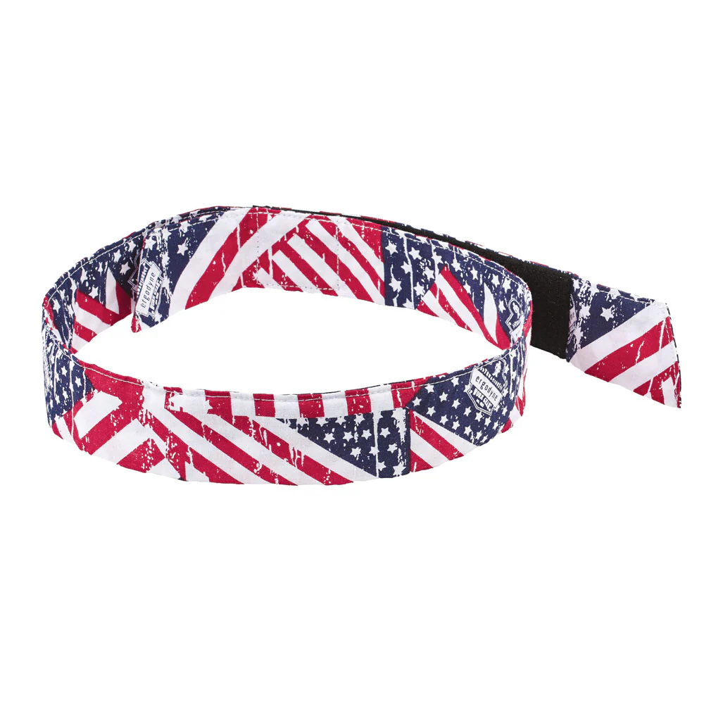 Ergodyne 12313 Chill-Its 6705 Evaporative Cooling Bandana - Hook & Loop, Stars & Stripes - Moutools