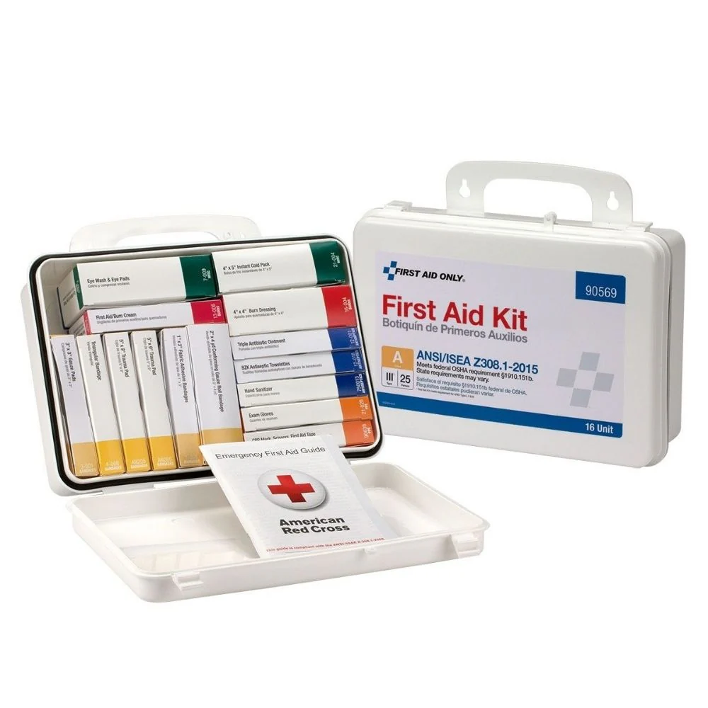 First Aid Only 90569 16 Unit First Aid Kit, ANSI A,  Plastic Case - Moutools