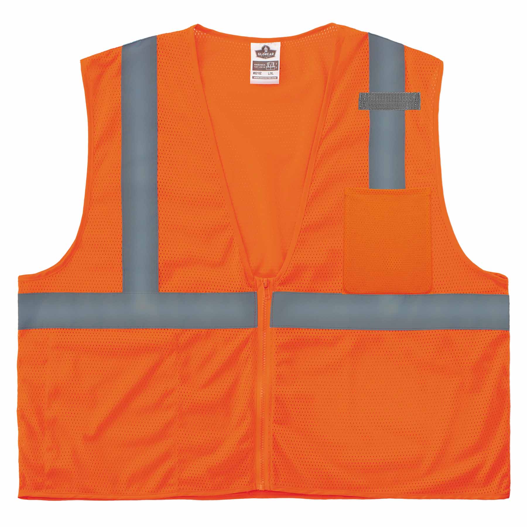 Ergodyne 21041 8210Z XS Orange Class 2 Economy Mesh Vest - Zipper - Moutools