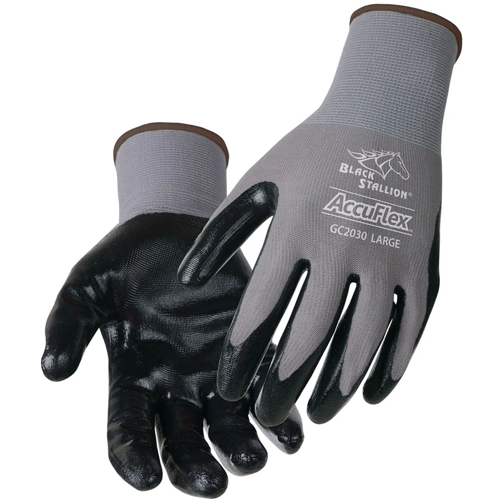 Black Stallion GC2030-GY-LRG Accuflex A1 Cut-Resistant Nitrile-Coated Nylon Glove,Large - Moutools