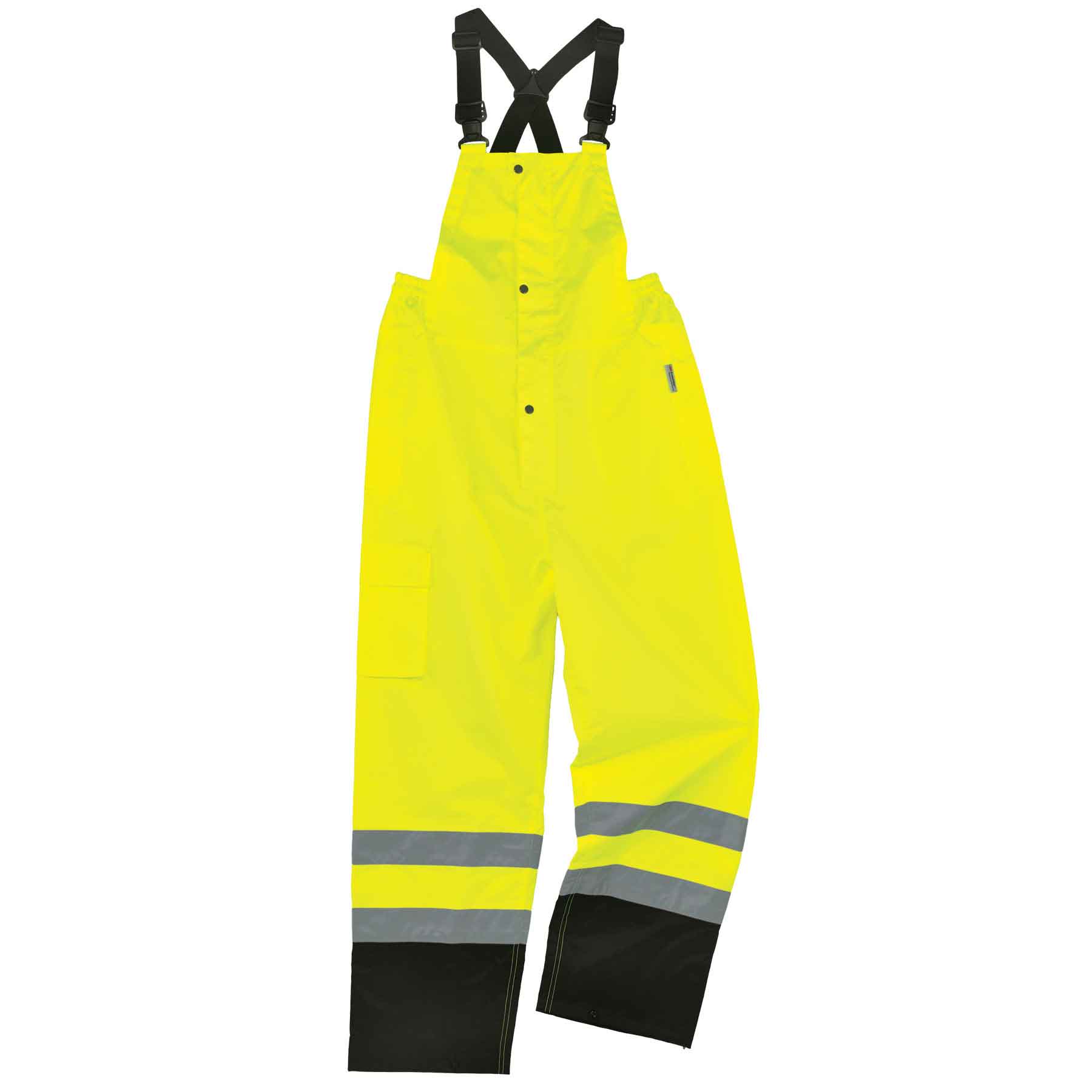 Ergodyne 25018 GloWear 8918BK Supplemental Class E Black Bottom Rain Bibs, 4XL, HV Lime - Moutools