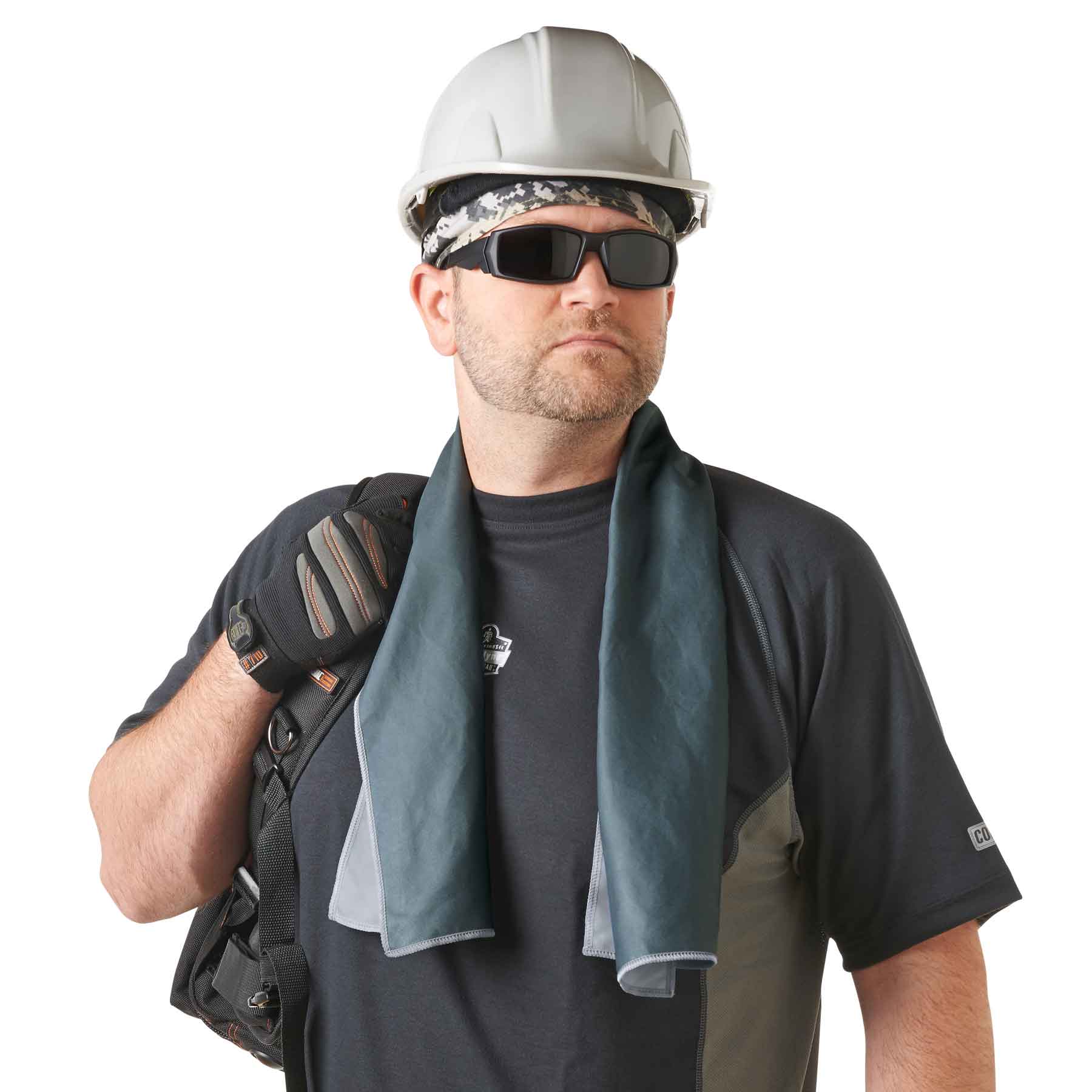 Ergodyne 12668 Chill-Its 6602MF Evaporative Microfiber Cooling Towel, Gray - Moutools