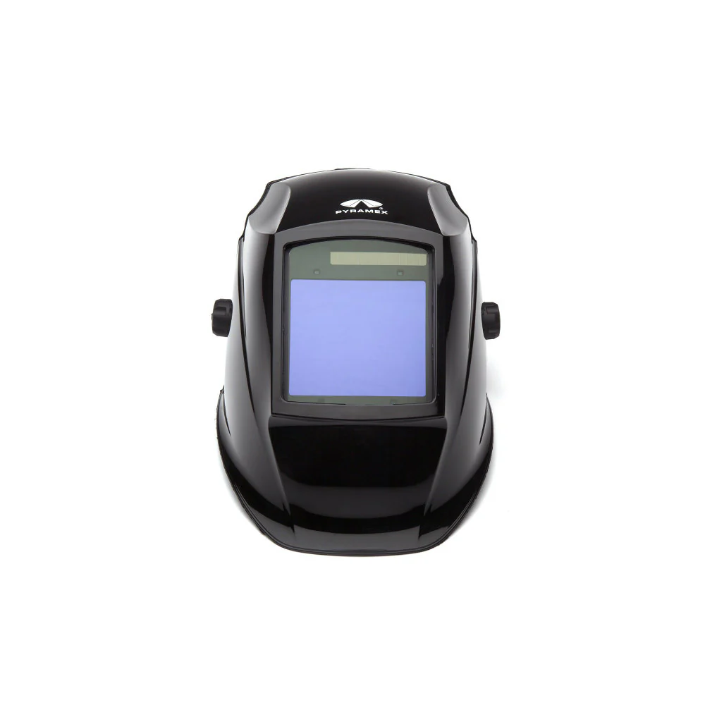 Pyramex WHAM3030GB Glossy Black Auto Darkening Welding Helmet, Manual 98 x 87mm - Moutools