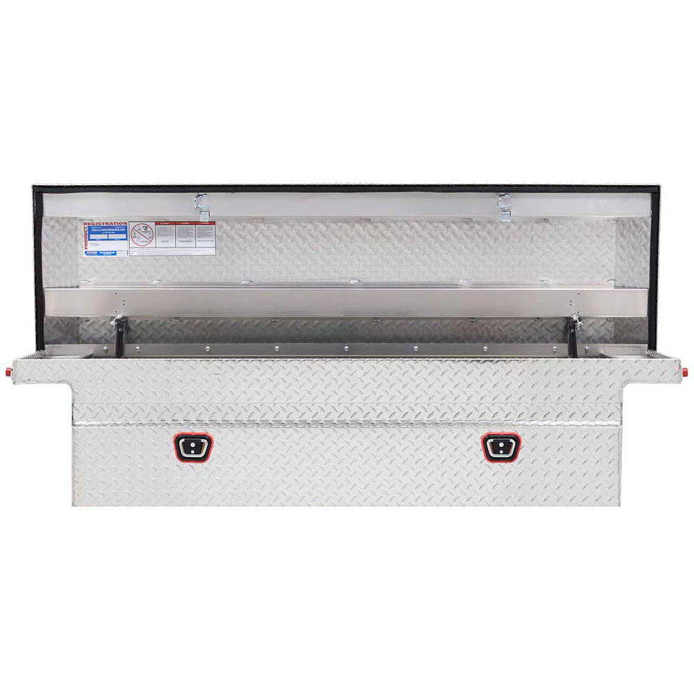 Weather Guard 121-0-03 Model 121-0-03 Saddle Box, Aluminum, Full Low Profile, Clear, 10.2 Cu. Ft. - Moutools