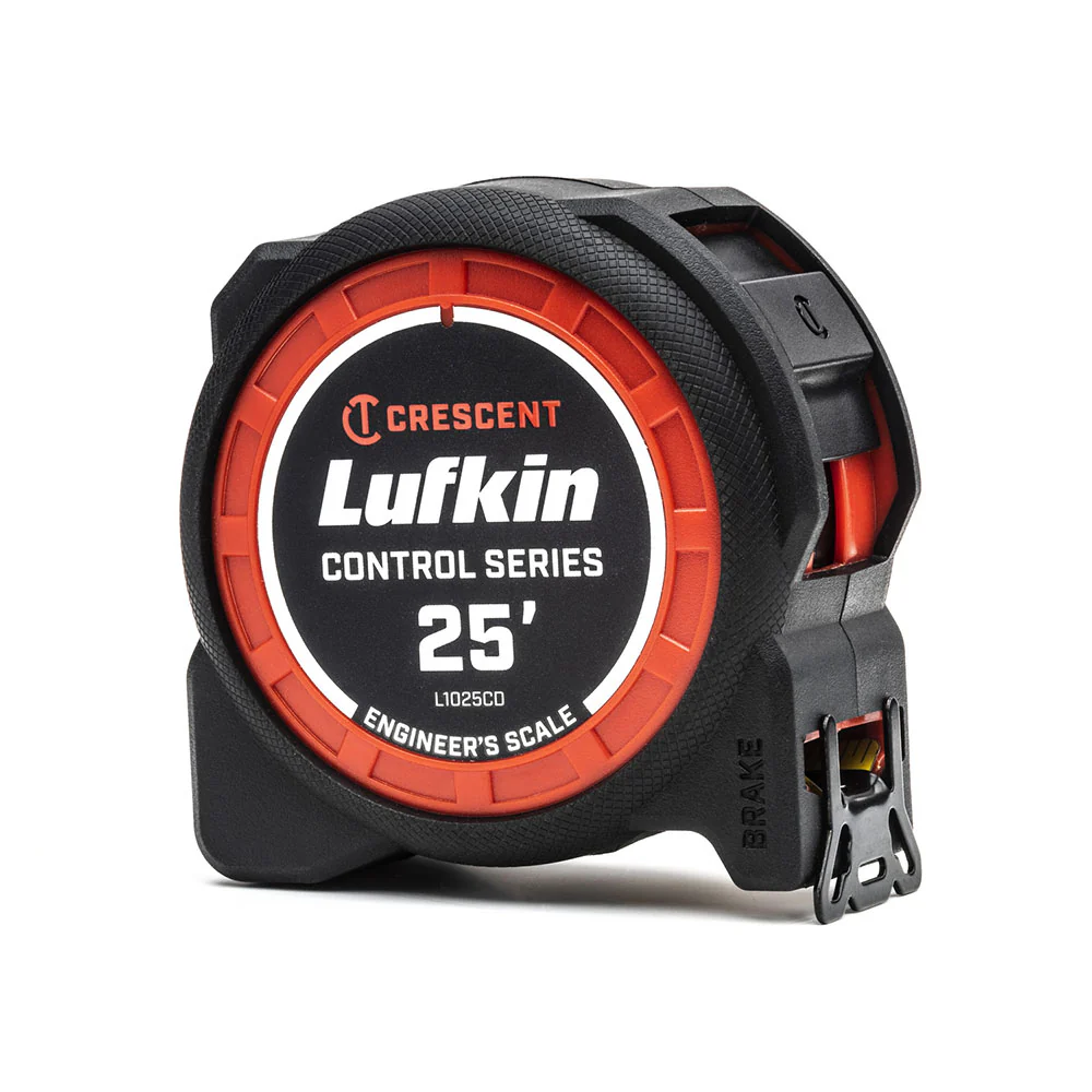 Crescent Lufkin L1025CD 1-3/16 x 25' Command Control Series Yellow Clad Engineer Tape Measure - Moutools