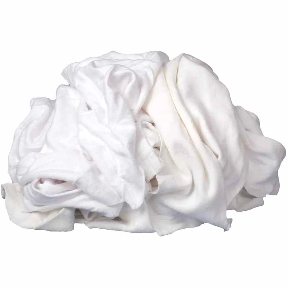 Rags RR09B50 lbs. White Knit Rags, Low Lint - Moutools