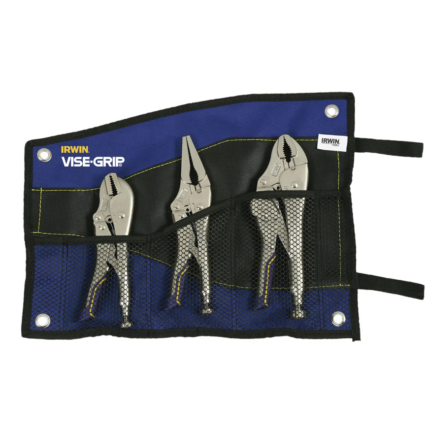 Vise-Grip IRHT82591 Fast Release C-Clamp Locking Plier Kit Bag Set, 3 Pcs - Moutools