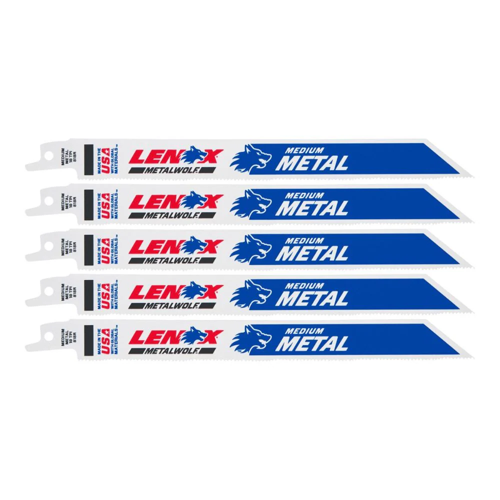 Lenox 20578818R 8 in. 18 TPI METALWOLF 8 in. 18 TPI WAVE EDGE Reciprocating Saw Blade (5 PK) - Moutools