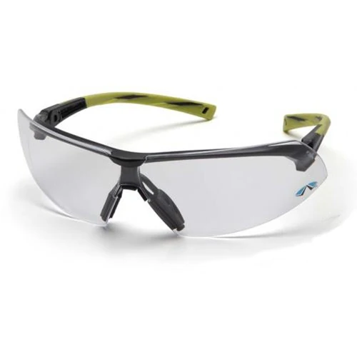 Pyramex SGR4910ST Onix Clear Anti-Fog Lens Safety Glasses with Black/Hi-Vis Green Frame - Moutools