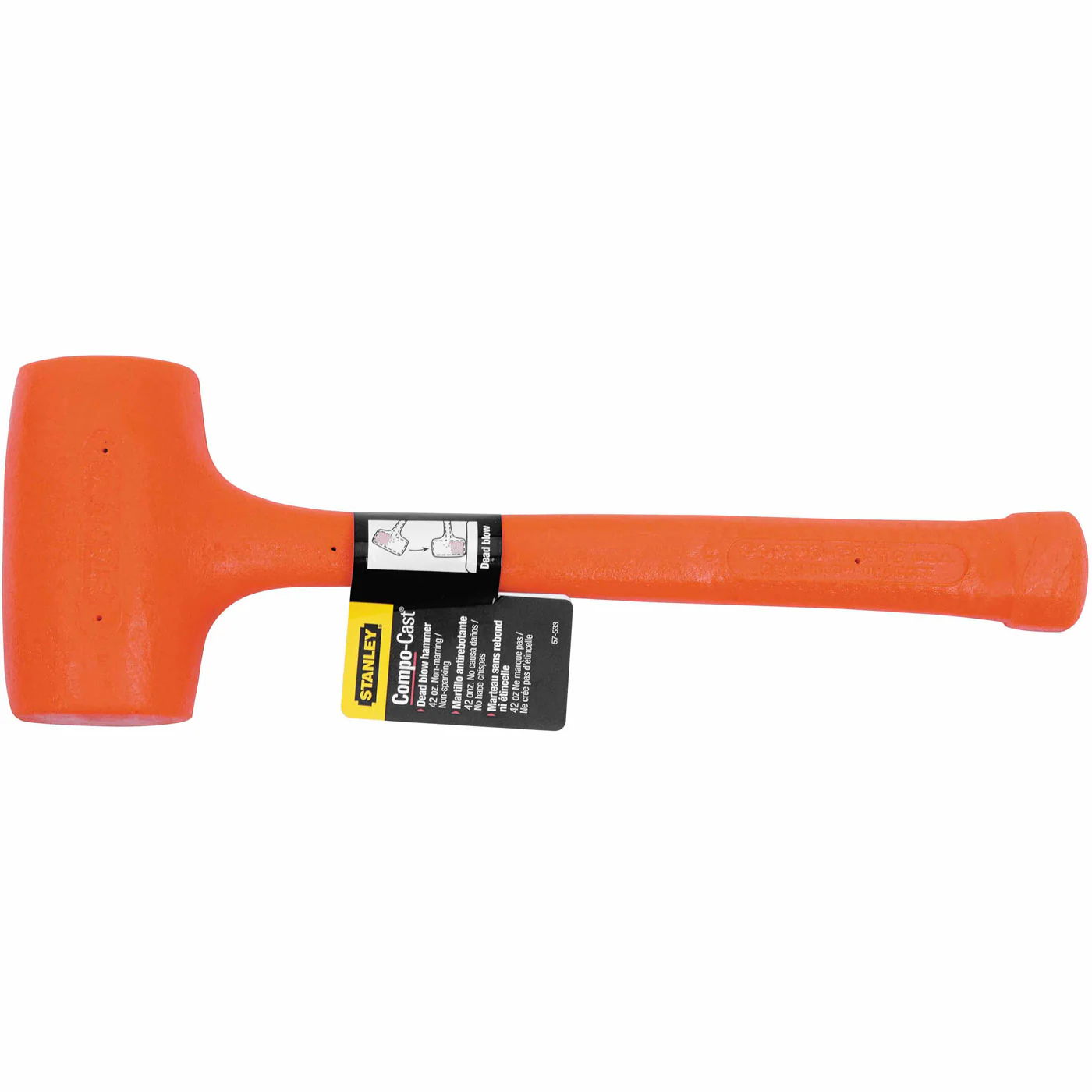 Stanley 57-533A Compo-CastStandard Soft-Face Hammer – 42 Oz - Moutools