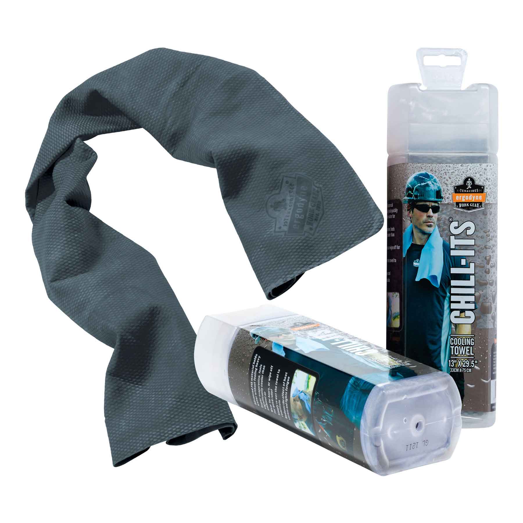 Ergodyne 12438 Chill-Its 6602 Evaporative Cooling Towel, Gray - Moutools