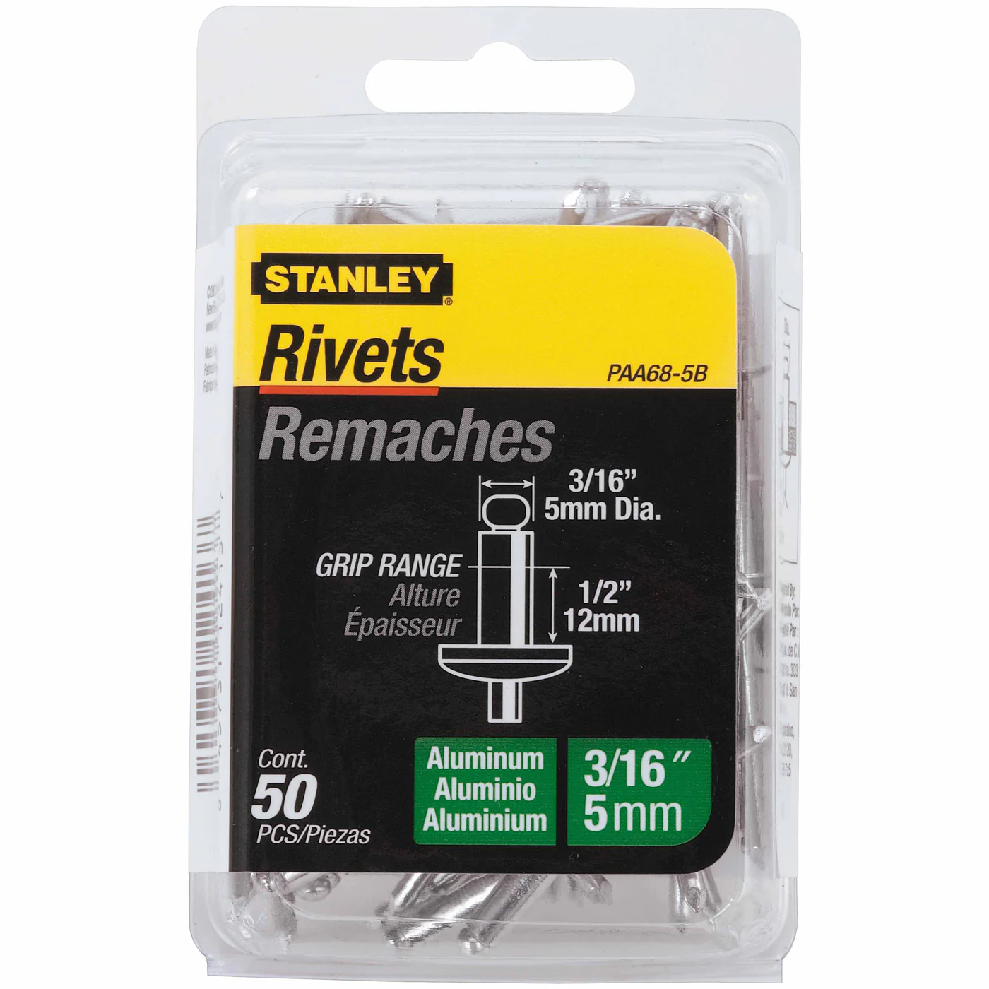 Stanley PAA68-5B Aluminum Rivets 3/16