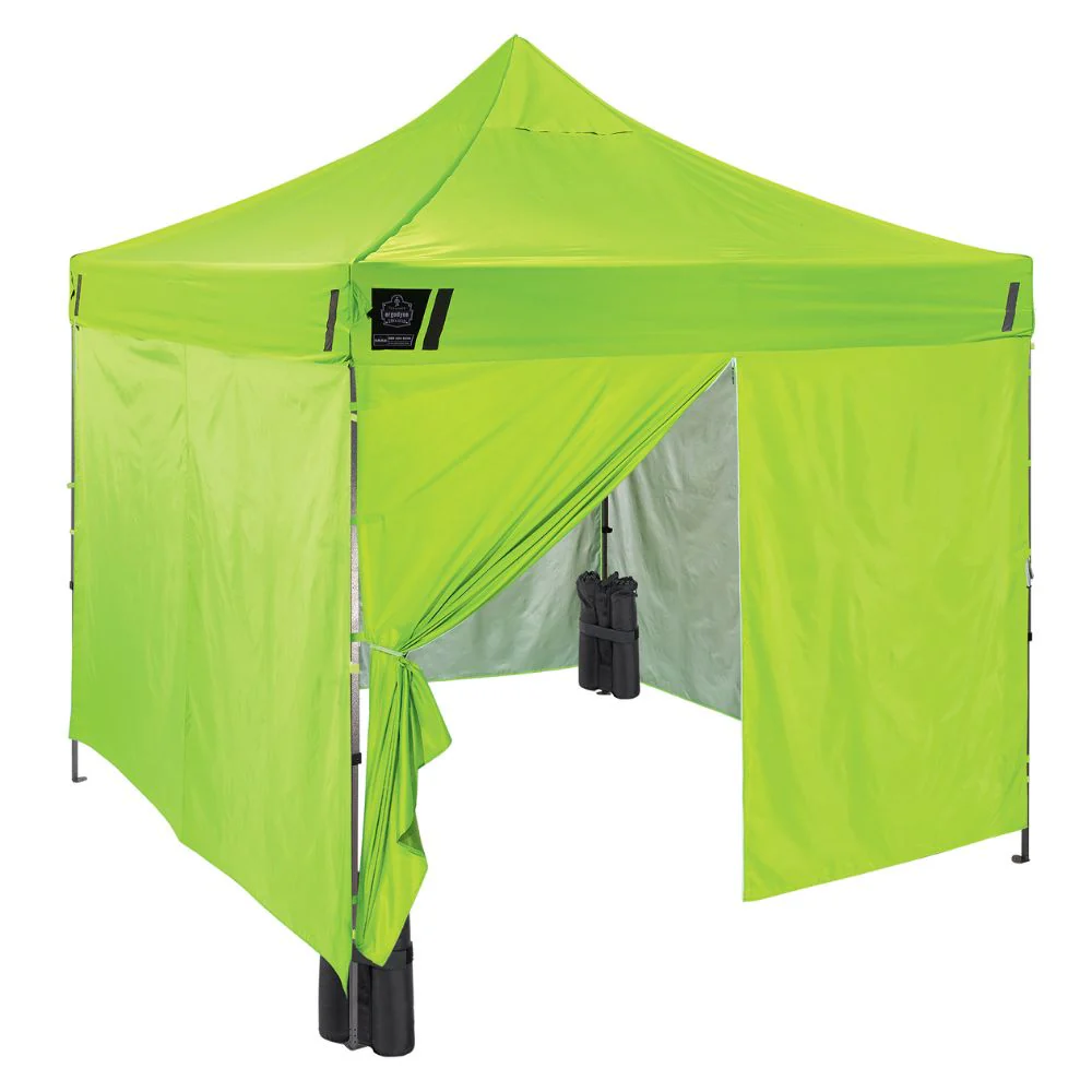 Ergodyne 12976 #6053 Single Lime Enclosed Pop-Up Tent Kit - 10ft x 10ft - Moutools