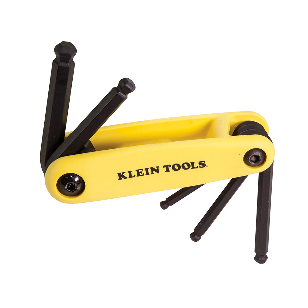 Klein 70571 Grip-It Ball End Hex Key Set, 5 Key, Inch Sizes - Moutools