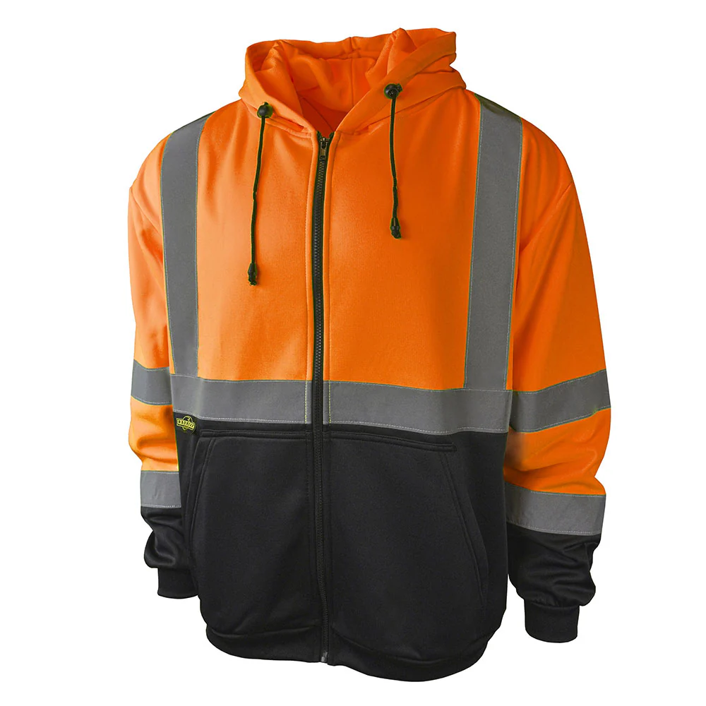 Radians SJ01B-3ZOS-XL Hi Viz Class 3 Black Bottom Sweatshirt, Orange, X-Large - Moutools