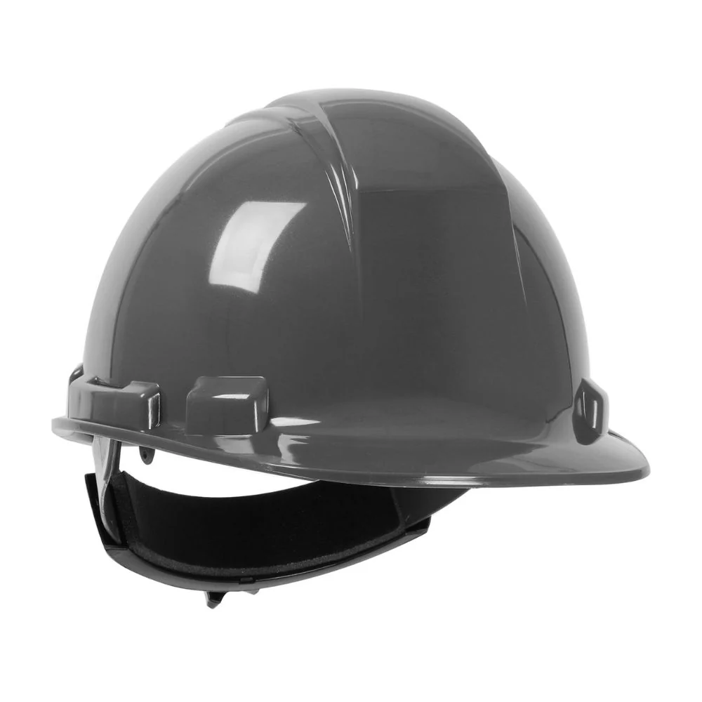 PIP 280-HP241R-14 Whistler Cap Style Hard Hat, HDPE Shell, 4-Point Textile Suspension, Ratchet Adjustment - Dark Gray - Moutools