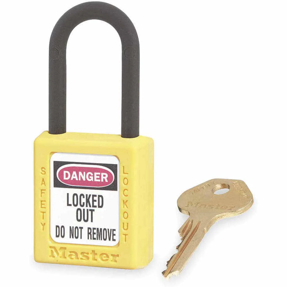 MasterLock 406YLW Yellow Dielectric Zenex™ Thermoplastic Safety Padlock - Moutools