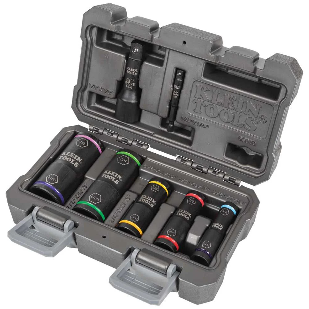 Klein 66070 Flip Impact Socket Set, 7-Piece - Moutools