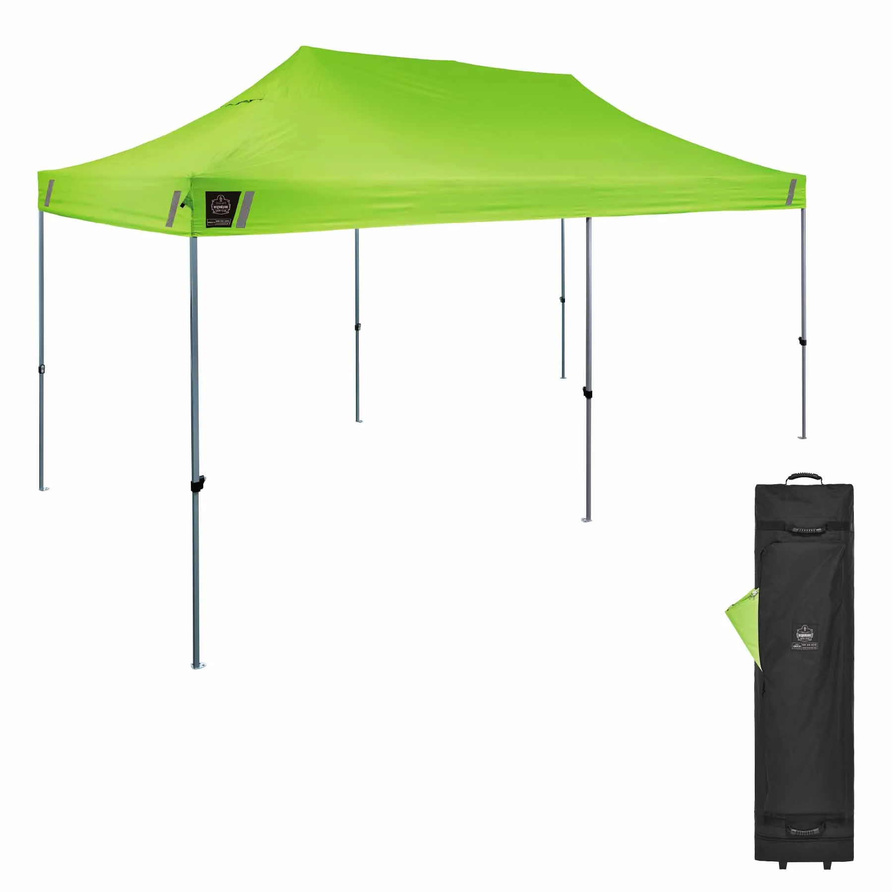 Ergodyne 12915-PALLET 6015 Pallet of 10 Lime Heavy-Duty Pop-Up Tent - 10ft x 20ft - Moutools