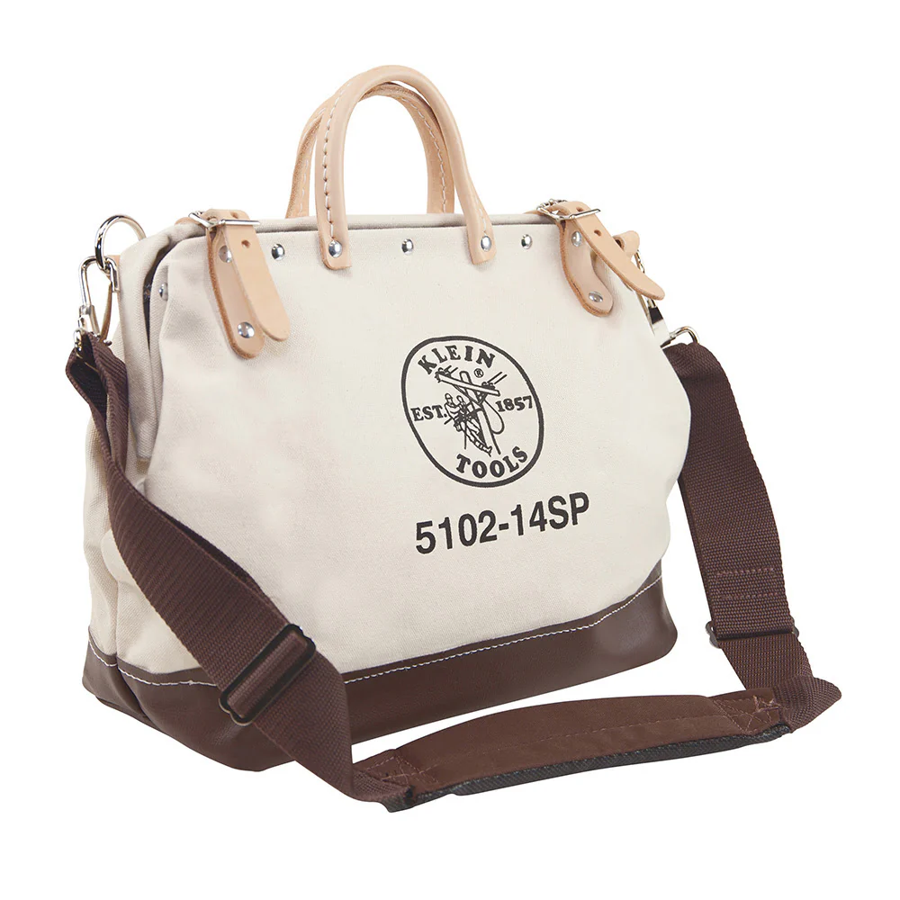 Klein 510214SP Deluxe Tool Bag, Canvas, 10 Pockets, 14
