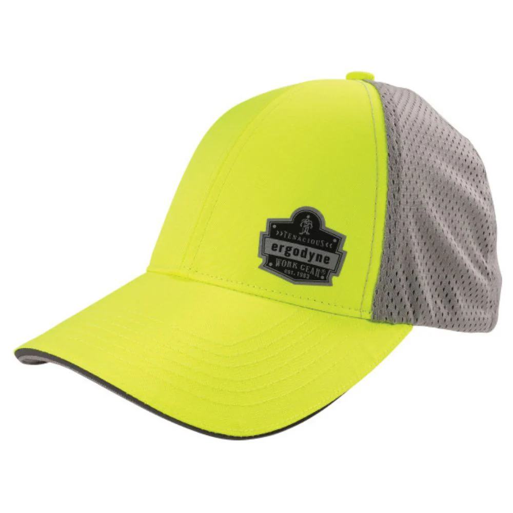 Ergodyne 23242 #8931 L/XL Hi-Vis Lime - Ergodyne Logo Reflective Stretch-Fit Hat - Moutools