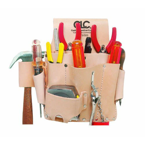 Custom Leather Craft W500 8 Pocket Electrician's Tool Pouch - Moutools