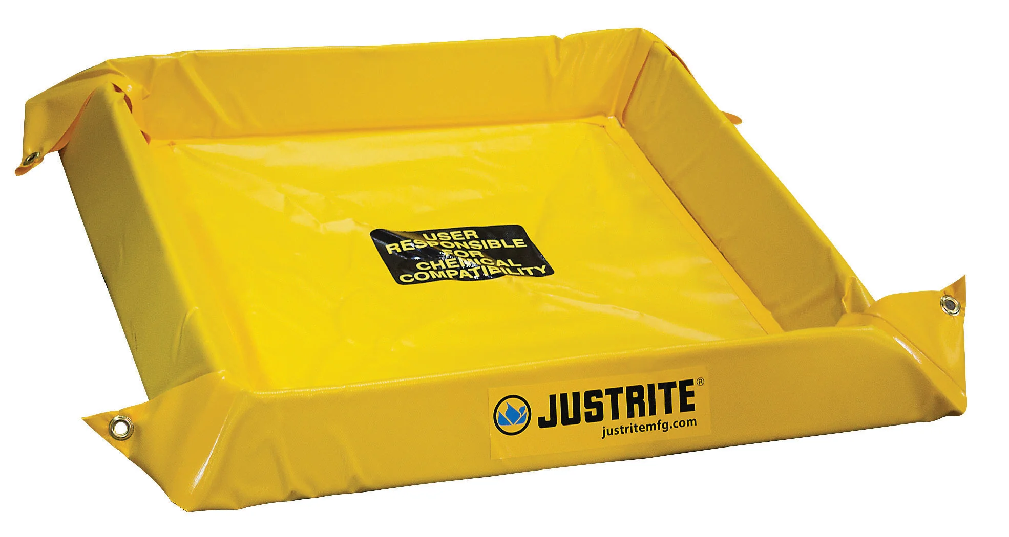 Justrite 28406 Maintenance Spill Berm, 4in wall, 4' x 4', 40 Gal. - Moutools