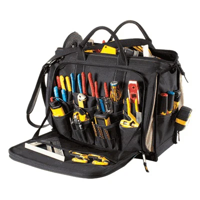 Custom Leather Craft 1539 Large Multi-Compartment 50 Pocket Tool Carrier - Moutools