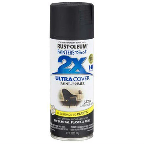 Rust-Oleum 346951Painter's Touch 12 Oz Satin Canyon Black Spray Paint - Moutools