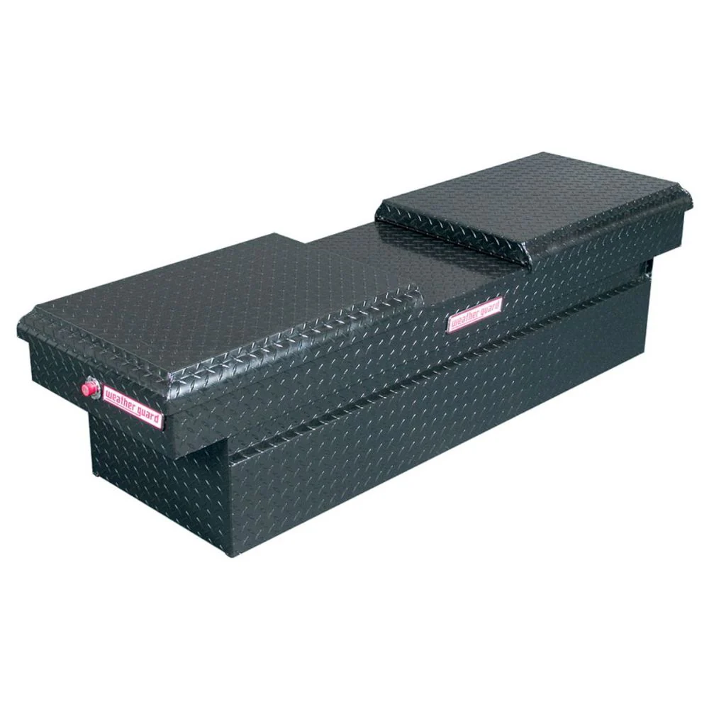 Weatherguard 124-5-01 Full Size Aluminum Gull Wing Crossover Box, Gloss Black Finish - Moutools