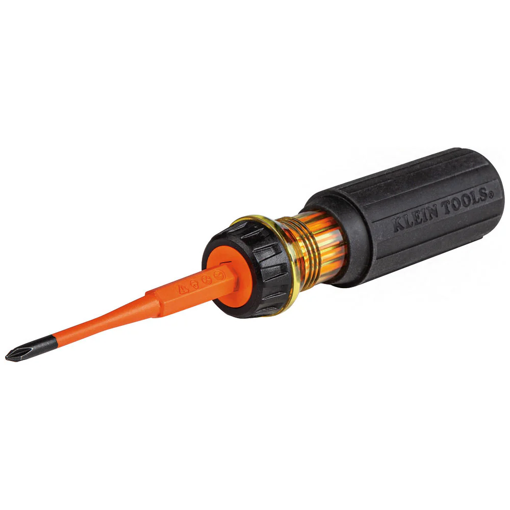 Klein 32286 2-in-1 Insulated Flip-Blade Screwdriver, #1 Ph, 3/16