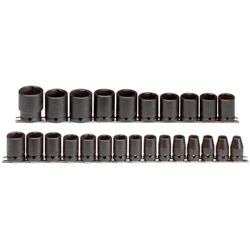 Proto J74206 1/2 Drive 25 Pc. Metric Socket Set - 6 Point - Moutools