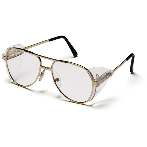 Pyramex SG310A Pathfinder Eyewear Clear Lens Safety Glasses with Gold Frame - Moutools
