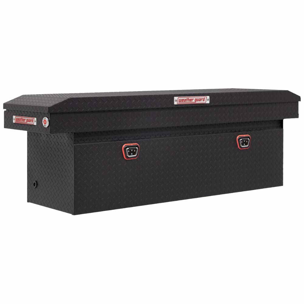 Weatherguard 123-52-04 Saddle Box, Aluminum, Full Deep, Textured Matte Black, 15.0 cu ft - Moutools