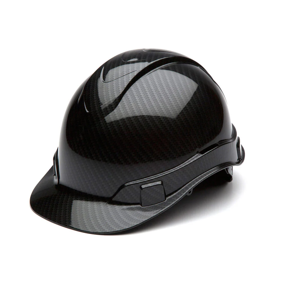 Pyramex HP44117S Ridgeline Shiny Graphite Cap Style Hard Hat, 4 Pt Ratchet - Moutools