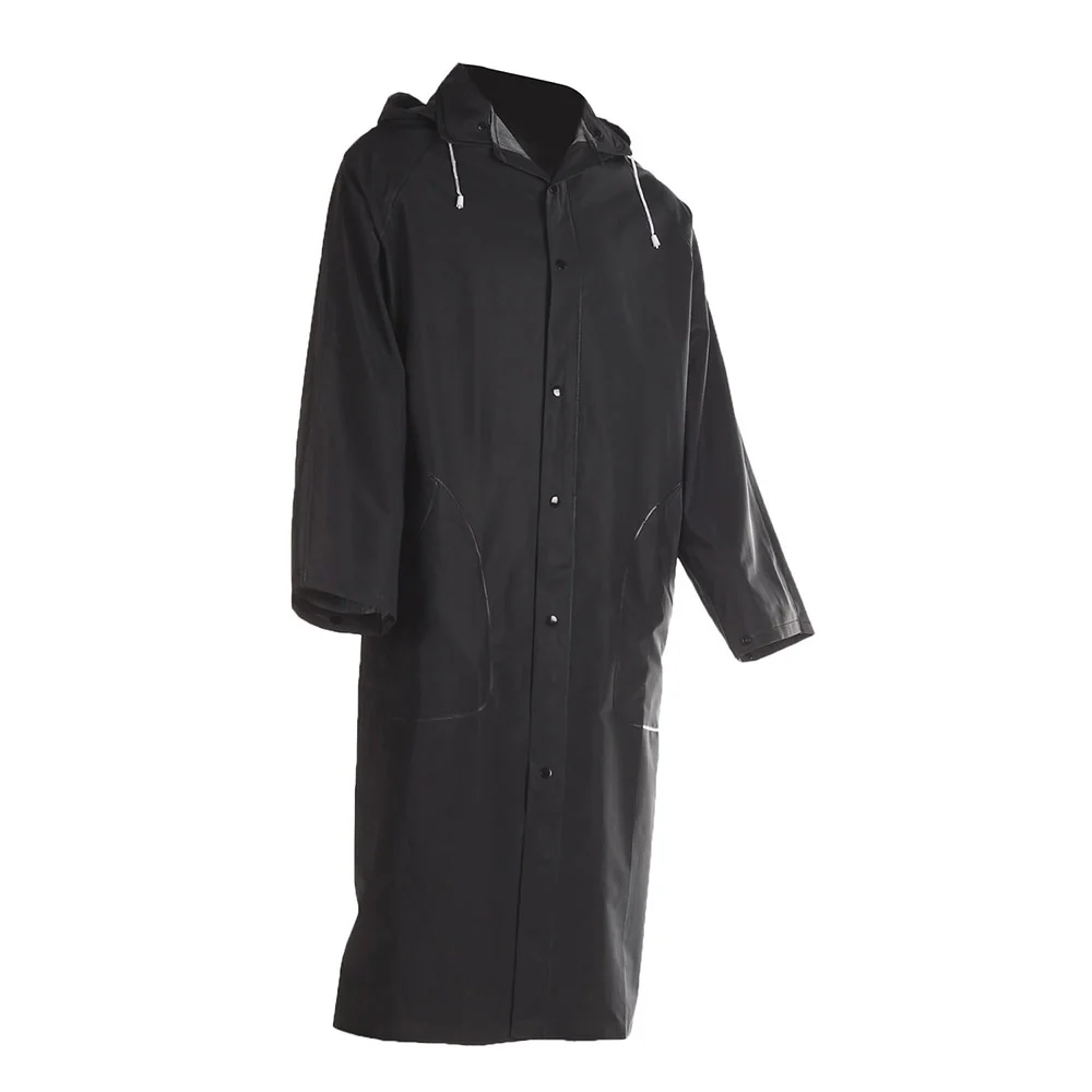 Radians 10165-31-1-BLK-S 1650C Economy Rain Coat with Snaps and Detachable Hood, Black, Small - Moutools