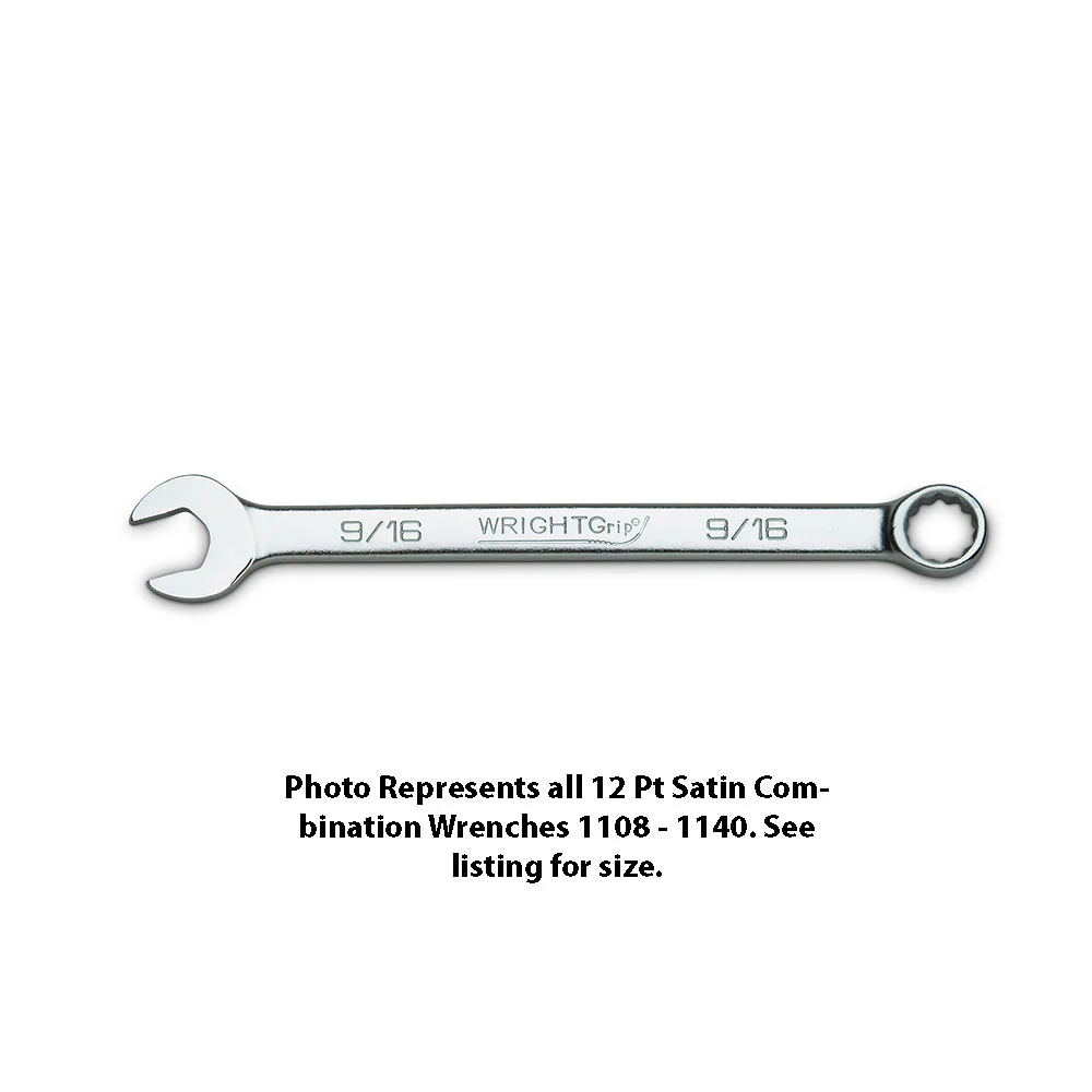Wright Tool 1138 Combination Wrench WRIGHTGRIP 2.0 12 Point Satin 1-3/16