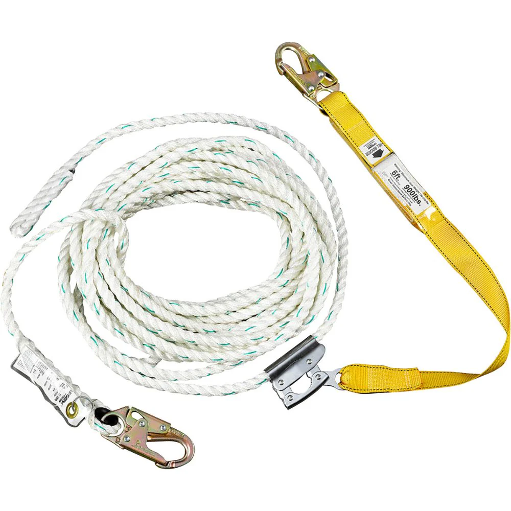 Werner L232050C 50' Rope Lifeline w/Manual Rope Grab & 3' Lanyard RETAIL - Moutools