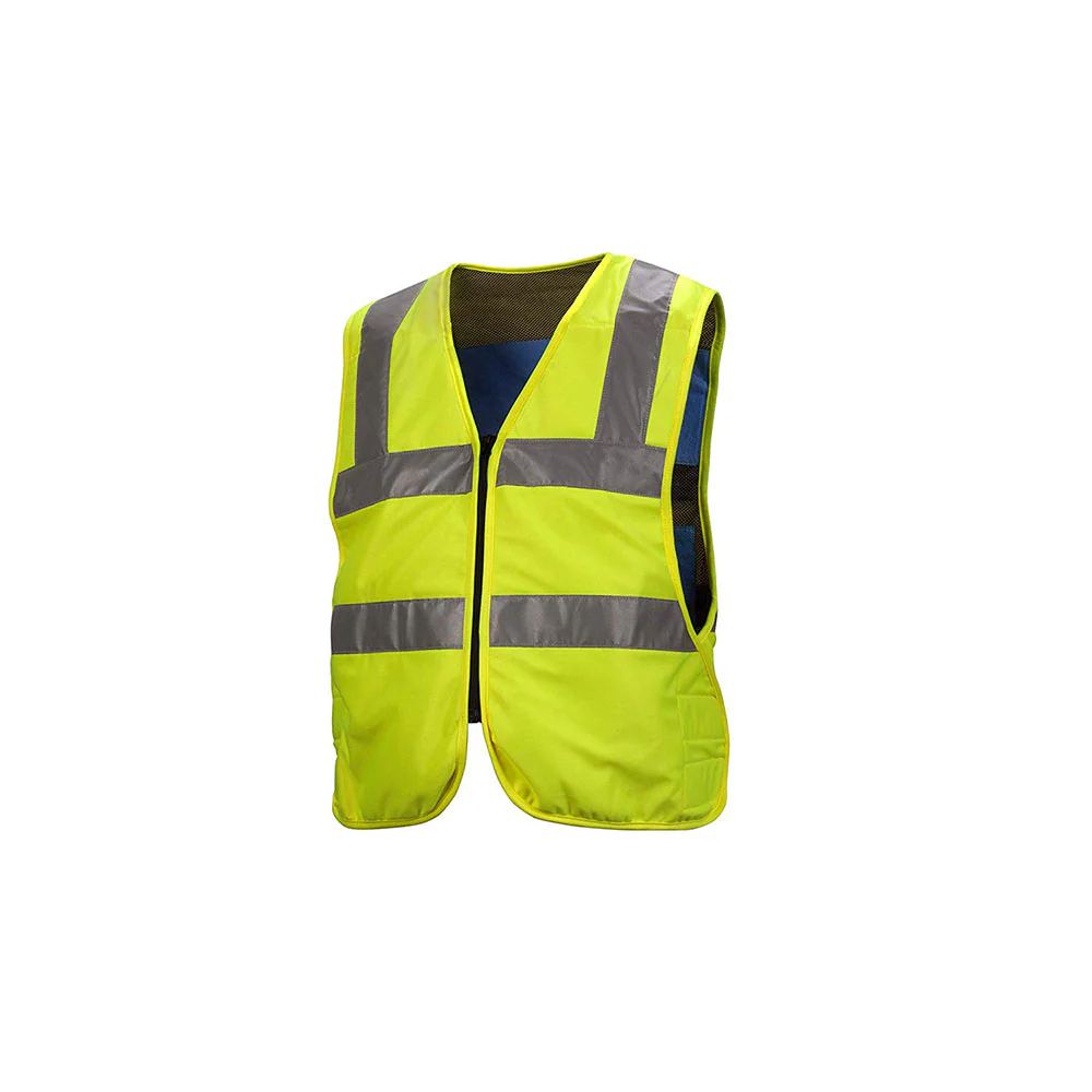 Pyramex CV200X2 Hi-Vis Lime Vest Size 2XL Adjusts To 5XL - Moutools