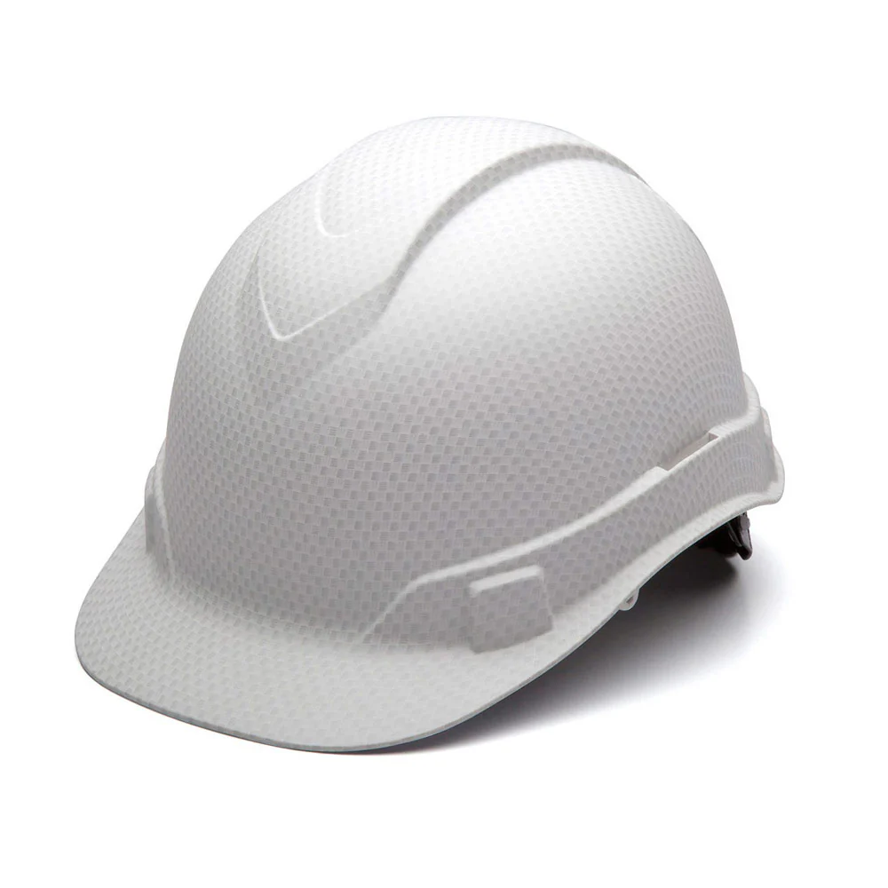 Pyramex HP44116 Ridgeline White Graphite Cap Style Hard Hat, 4 Pt Ratchet - Moutools