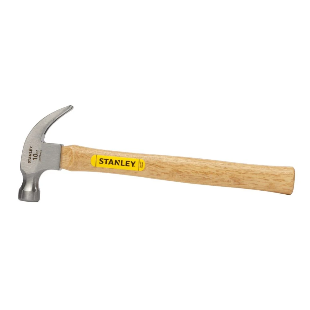 Stanley STHT51455 10 oz Curved Claw Wood Handle Hammer - Moutools