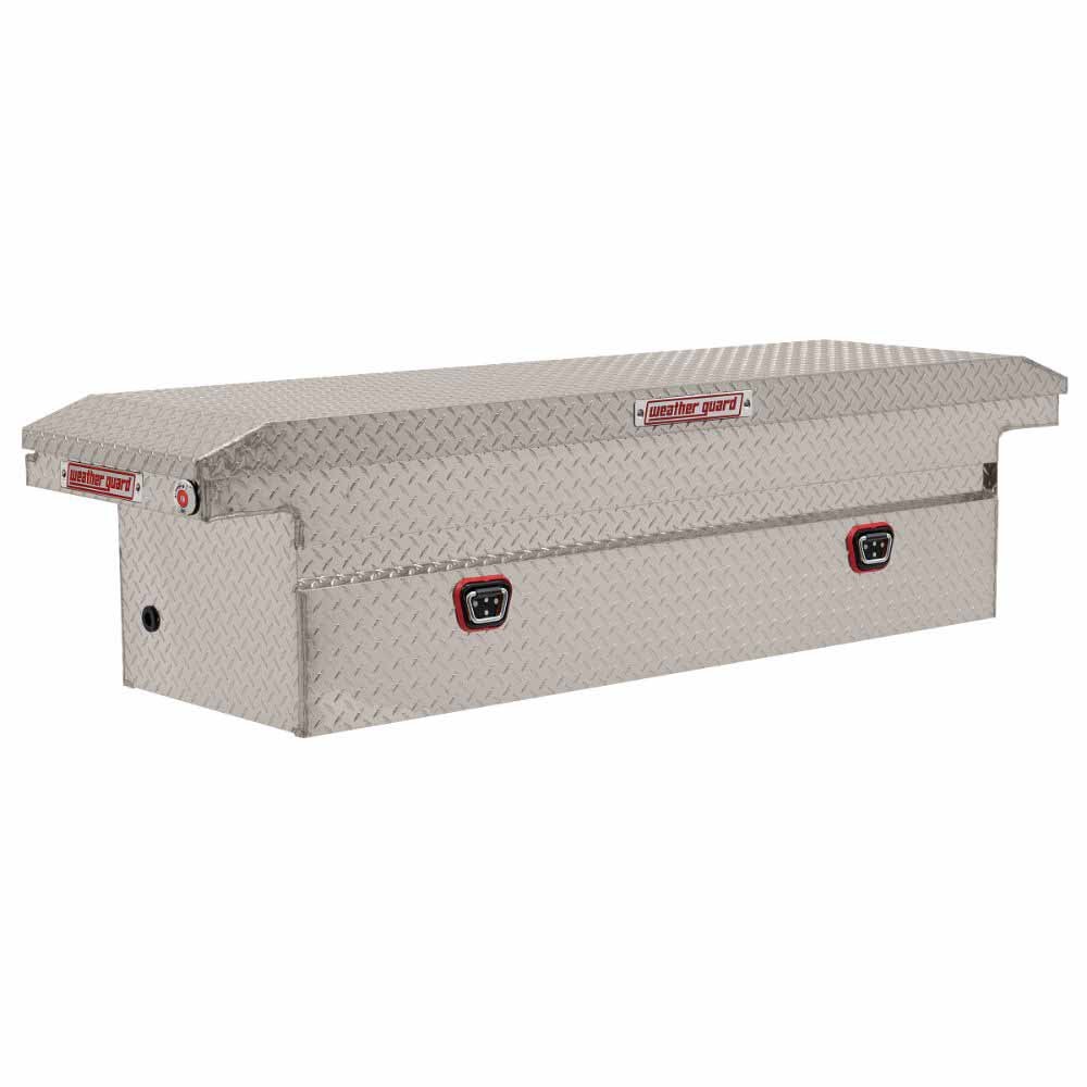 Weatherguard 121-0-04 Saddle Box, Aluminum, Full Low Profile, Clear, 11.0 cu ft - Moutools