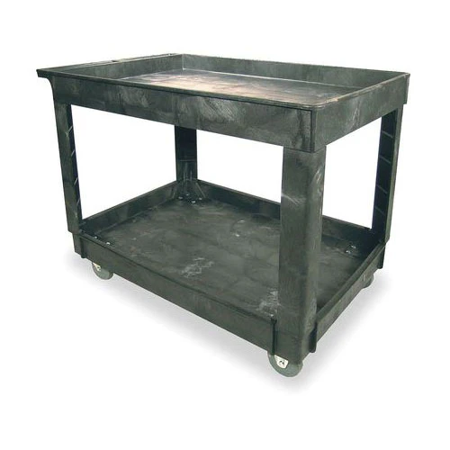 Rubbermaid FG9T6700BLA 2 Shelf Utility Cart, 4