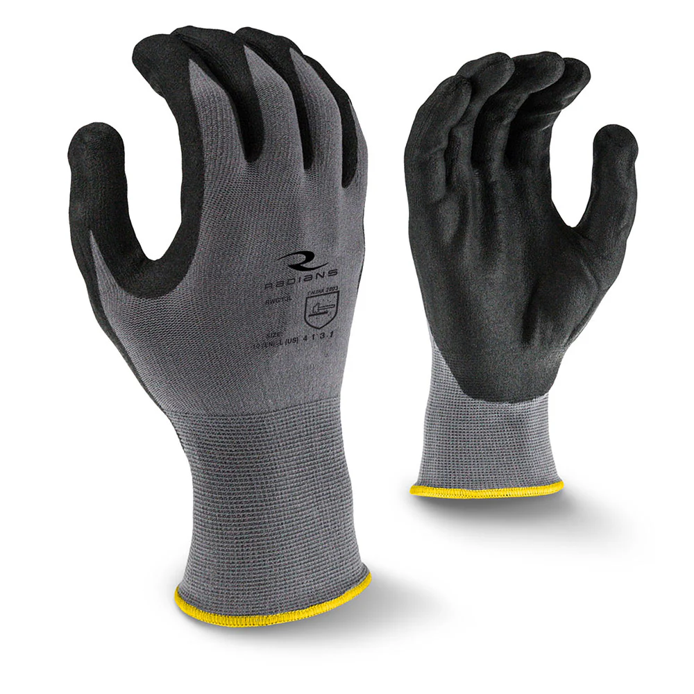 Radians RWG13-XXL Gray Foam Nitrile Gripper Glove, 2XL - Moutools