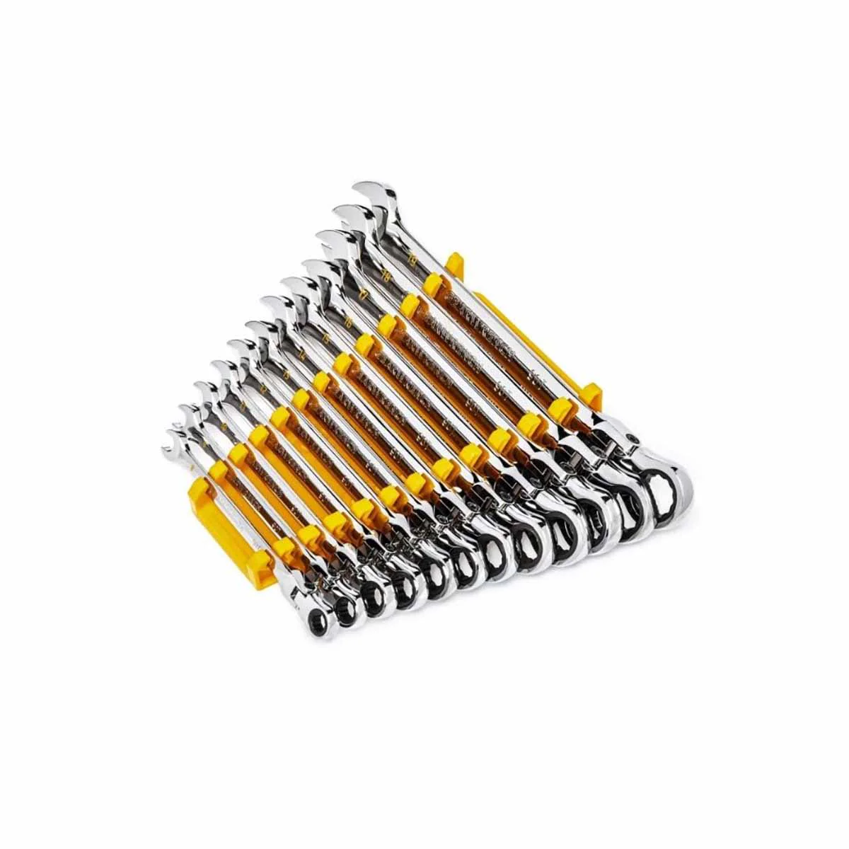 GearWrench 86727 12 Pc. 90-Tooth 12 Point Flex Head Ratcheting Combination Metric Wrench Set - Moutools