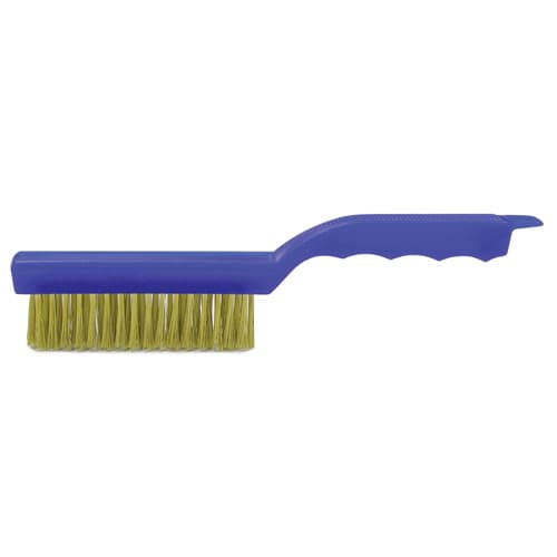 Weiler 73218 Hand Wire Scratch Brush, .012 Brass Wire Fill, Plastic Handle, Packs of 12 - Moutools