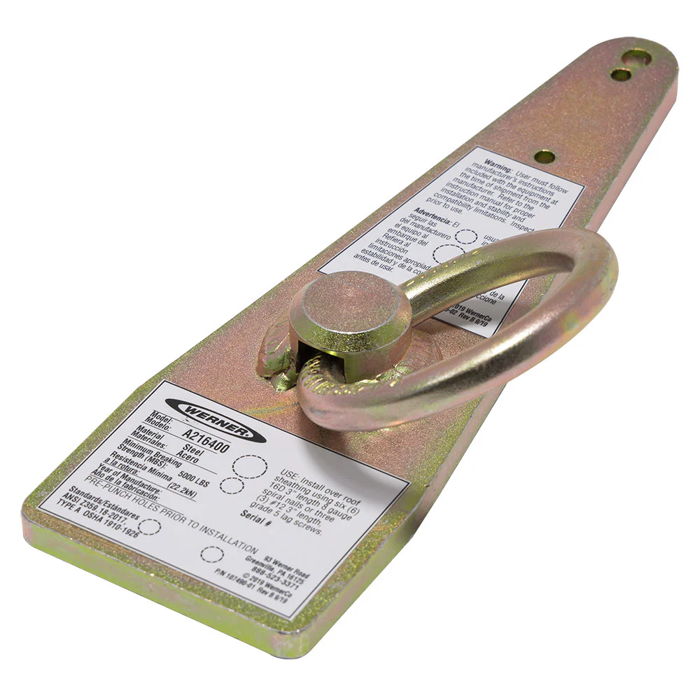 Werner A216400 Steel Bull Ring Anchorage Connector - Moutools