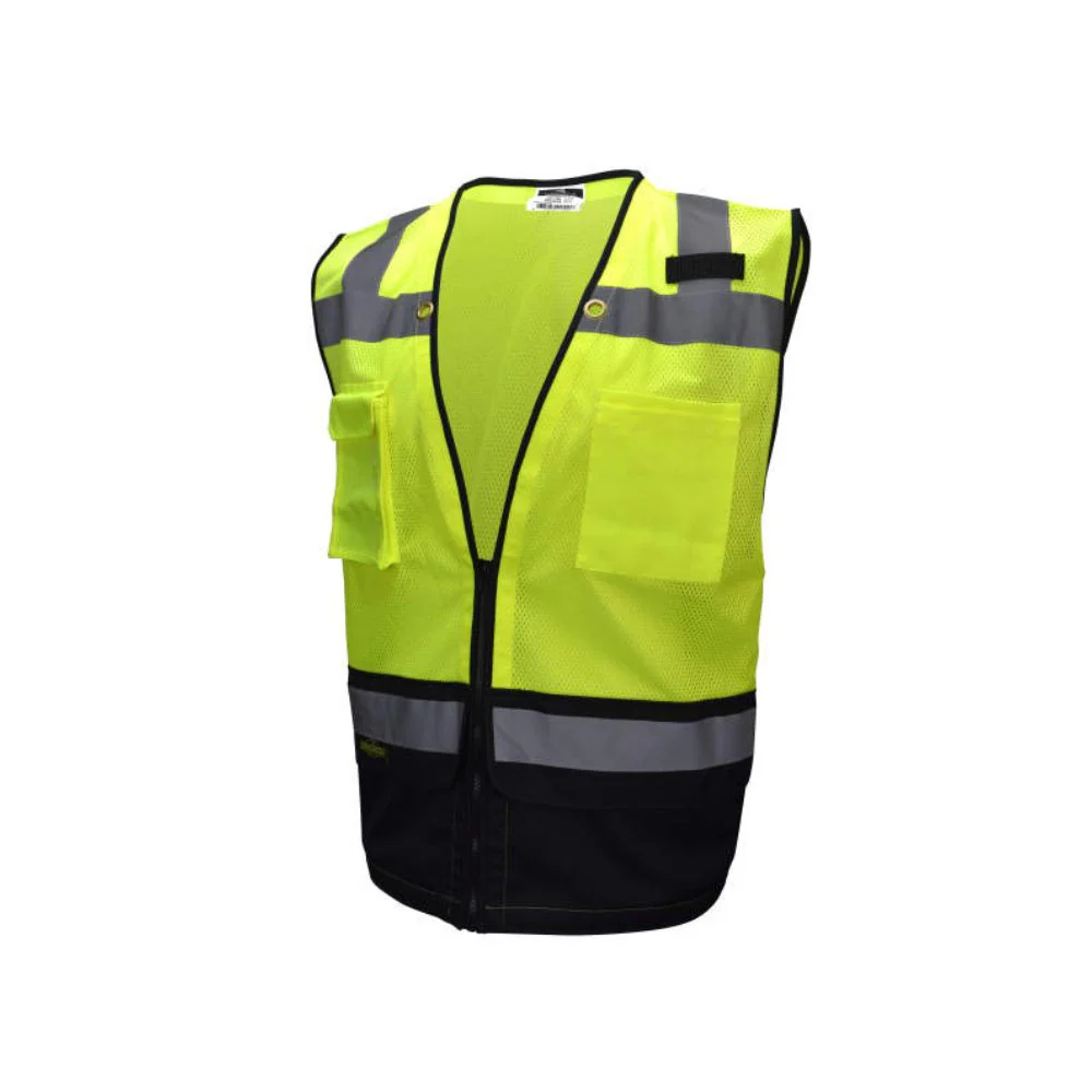 Radians SV59B-2ZGM-XL SV59B Type R Class 2 Heavy Duty Surveyor Safety Vest with Zipper - Hi Viz Green - Extra Large - Moutools